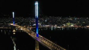 Photo of CCLEX lights up in blue