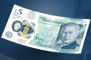 Photo of English money featuring King Charles III unveiled