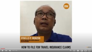 Photo of Othello P. Monzon, retail proposition senior manager of AXA Philippines, explains how to file for travel insurance claims