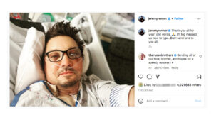 Photo of Jeremy Renner, Marvel’s Hawkeye, posts first selfie after snow plow accident