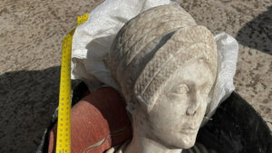 Photo of Roman marble bust among 11,000 stolen artefacts recovered in European crackdown