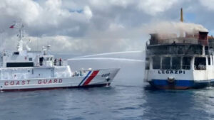Photo of PCG rescues 120 people as ferry catches fire 
