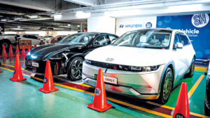 Photo of Hyundai-branded EV charging station at SM Mall of Asia