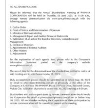 Photo of PHINMA Corp. to hold Annual Stockholders’ Meeting on June 5 via remote communication